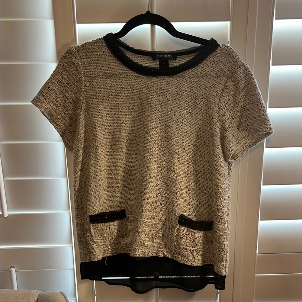 Express Black and White Boxy Tee